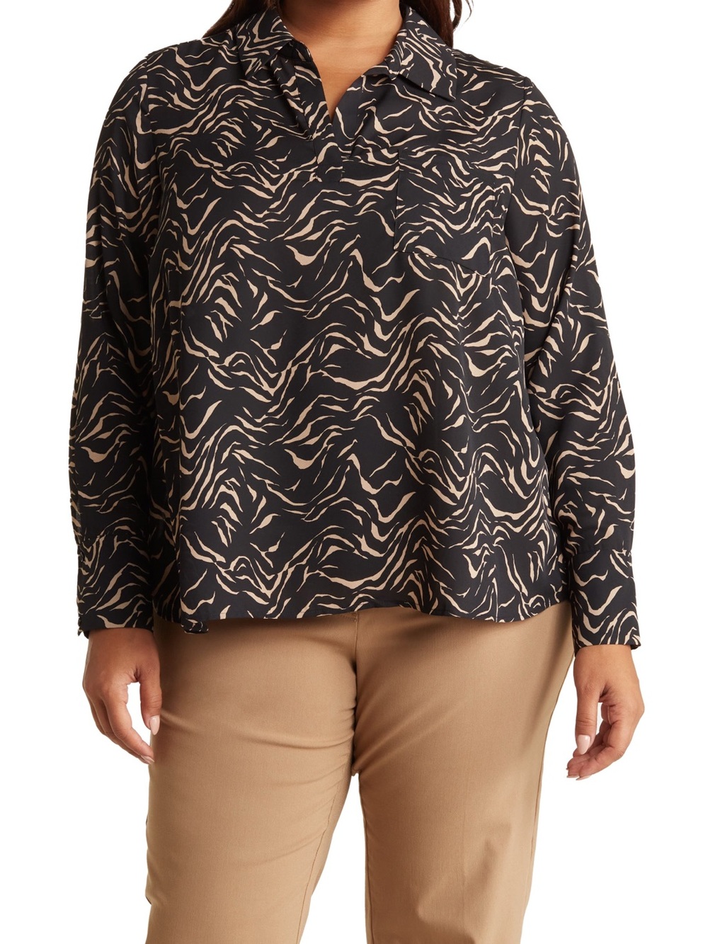 Pleione Collared V-Neck Blouse